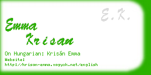 emma krisan business card